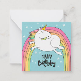 Tarjeta Pequeña Cumpleaños Feliz de Unicornio
