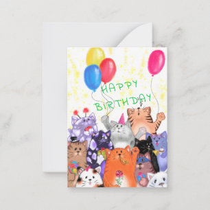 Tarjeta Pequeña Cumpleaños feliz - Dibujo del Personalizado del Fi