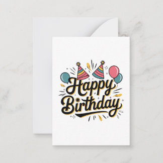Tarjeta Pequeña Cumpleaños Feliz Festivo