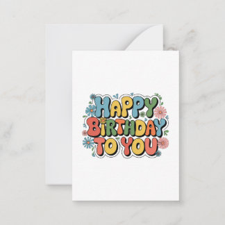 Tarjeta Pequeña Cumpleaños floral genial