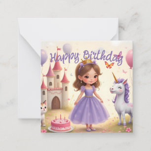 Tarjeta Pequeña Cumpleaños mágico en un mundo de historias de hada