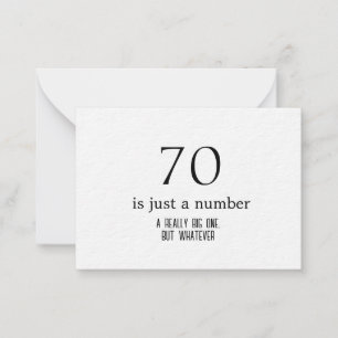 Tarjeta Pequeña Cumpleaños personalizado, 70 es sólo un número