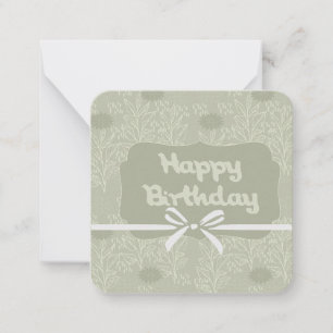 Tarjeta Pequeña Cumpleaños verde oliva: