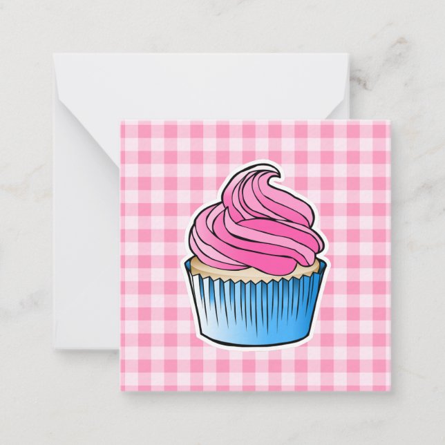 Tarjeta Pequeña Cupcake Rosa Día de la Madre (Anverso)