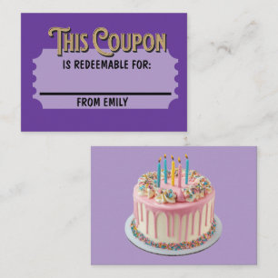Tarjeta Pequeña Cupón de Celebración de Regalo de Boleto Canjeable