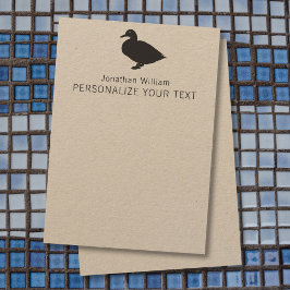 Tarjeta Pequeña Curioso Pato Elegante Retro Estacionamiento Person
