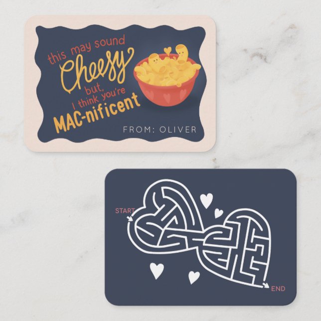 Tarjeta Pequeña Curte Mac-nificado aula en Mac & Cheese Valentine (Anverso / Reverso)