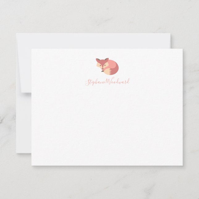 Tarjeta Pequeña Curte Personalized Woodland Fox (Anverso)