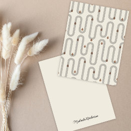 Tarjeta Pequeña Curvas geométricas modernas de Boho Stationery per