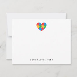 Tarjeta Pequeña Custom Autism Puzzle Heart Note Card