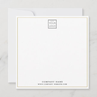 Tarjeta Pequeña Custom Business Company Logo Gold Square