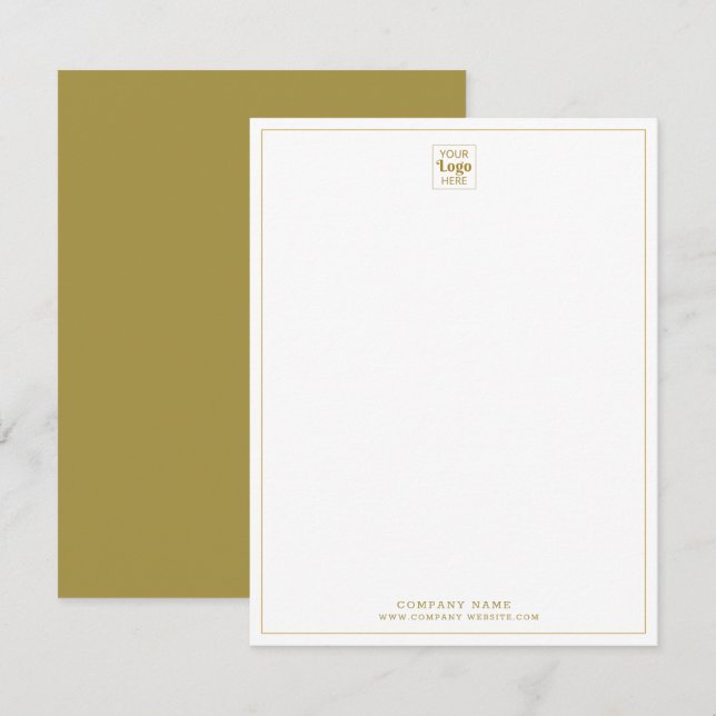 Tarjeta Pequeña Custom Business Logo Company Name Gold Vertical (Anverso / Reverso)