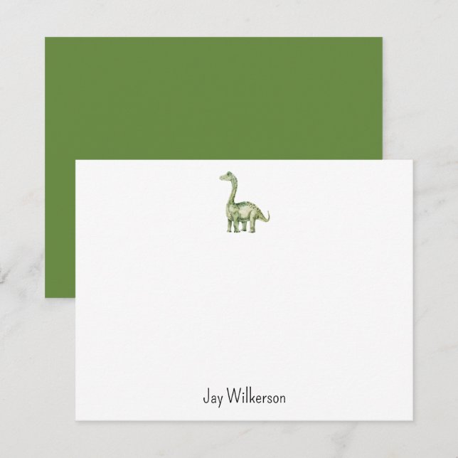 Tarjeta Pequeña Custom Dinosaur Note Card (Anverso / Reverso)