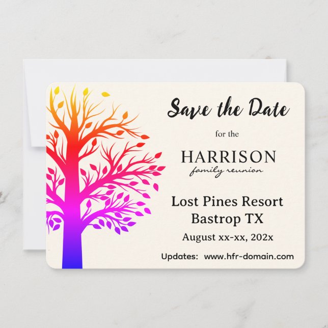 Tarjeta Pequeña Custom Family Reunion Venue and Dates Flat (Anverso)