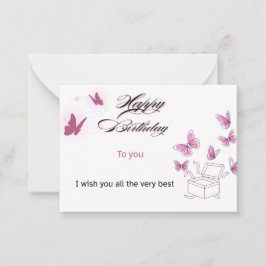 Tarjeta Pequeña Custom Happy Birthday Card | Personalized Name & M