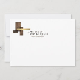 Tarjeta Pequeña Custom Home Builder Logo Flat Notecard