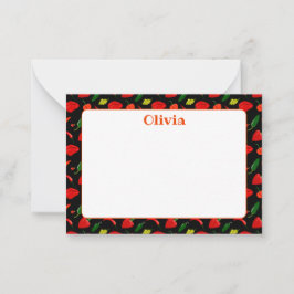 Tarjeta Pequeña Custom Hot Peppers Illustration Note Card