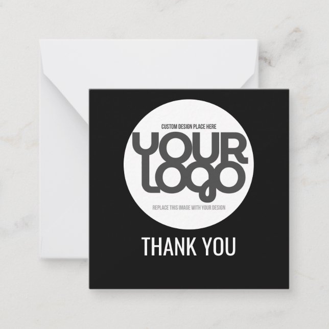 Tarjeta Pequeña Custom Logo Thank You Cards with QR Code  (Anverso)