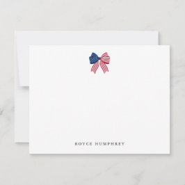Tarjeta Pequeña Custom Patriotic Bow Note Card