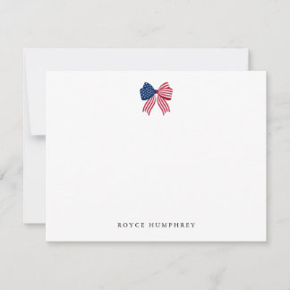 Tarjeta Pequeña Custom Patriotic Bow Note Card