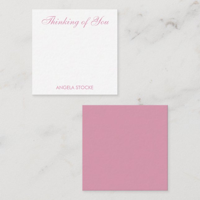Tarjeta Pequeña Custom Pink White Flower (Anverso / Reverso)