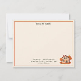 Tarjeta Pequeña Custom Real Estate Autumn House Note Card
