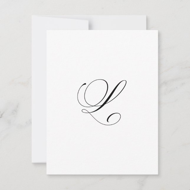 Tarjeta Pequeña Custom Script Monogram "L" (Anverso)