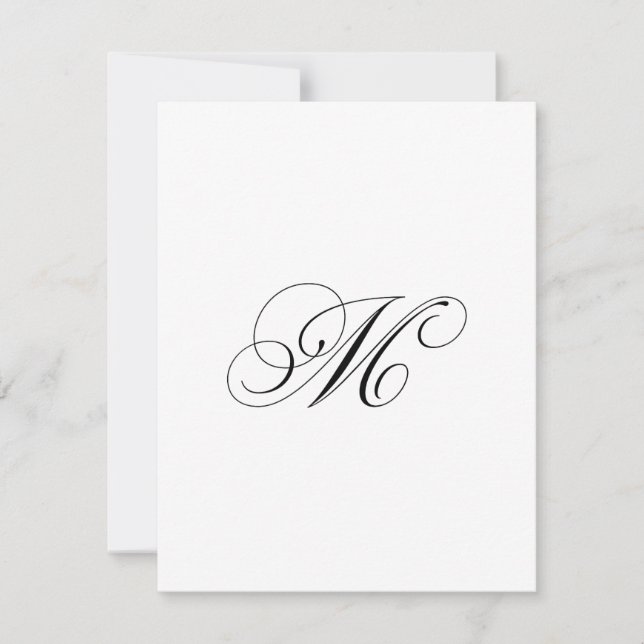 Tarjeta Pequeña Custom Script Monogram "M" (Anverso)