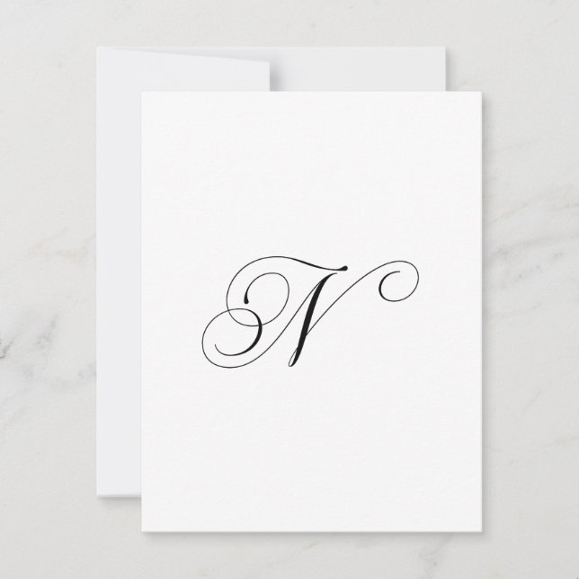 Tarjeta Pequeña Custom Script Monogram "N" (Anverso)