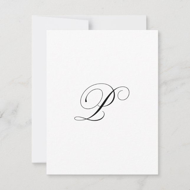 Tarjeta Pequeña Custom Script Monogram "P" (Anverso)