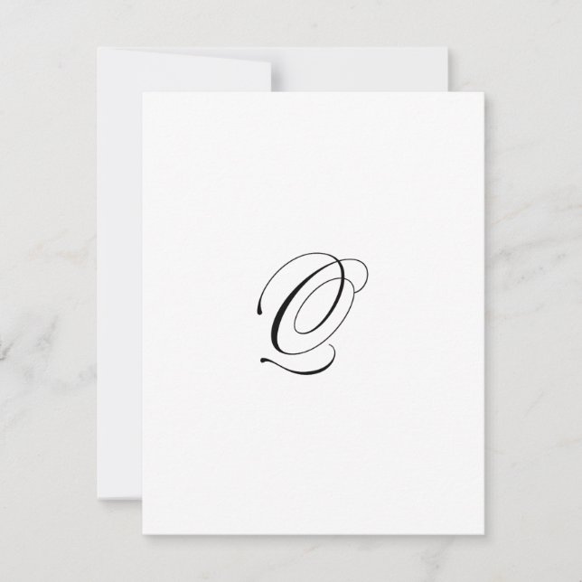 Tarjeta Pequeña Custom Script Monogram "Q" (Anverso)
