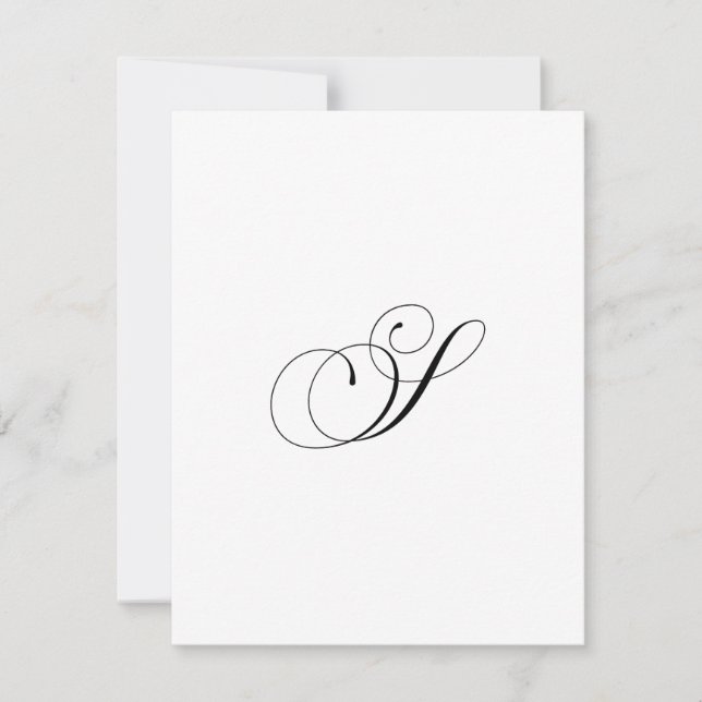 Tarjeta Pequeña Custom Script Monogram "S" (Anverso)