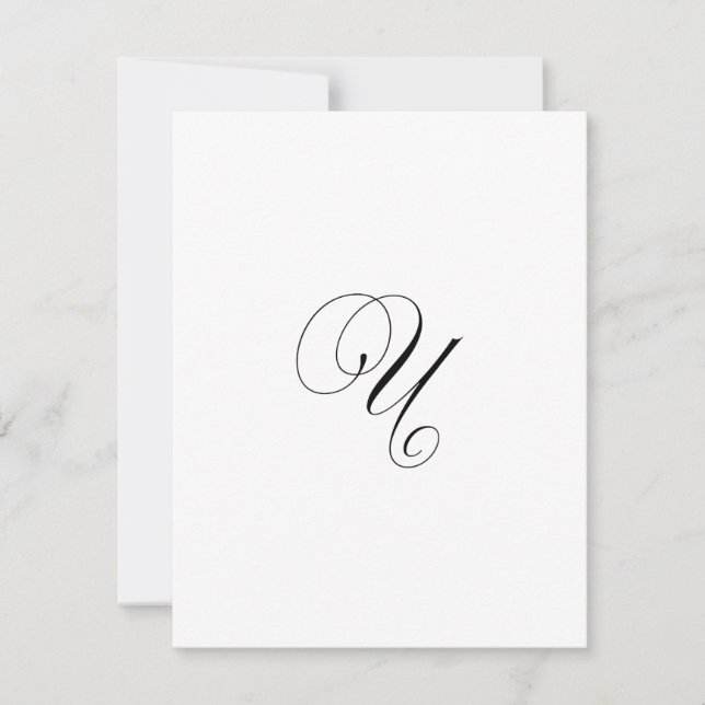 Tarjeta Pequeña Custom Script Monogram "U" (Anverso)