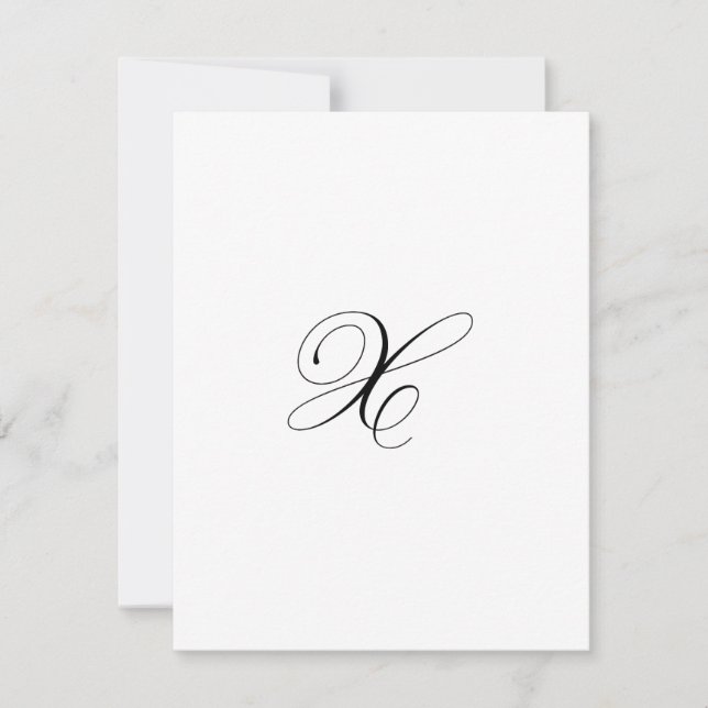 Tarjeta Pequeña Custom Script Monogram "X" (Anverso)