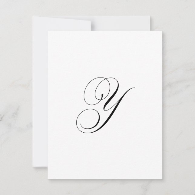 Tarjeta Pequeña Custom Script Monogram "Y" (Anverso)