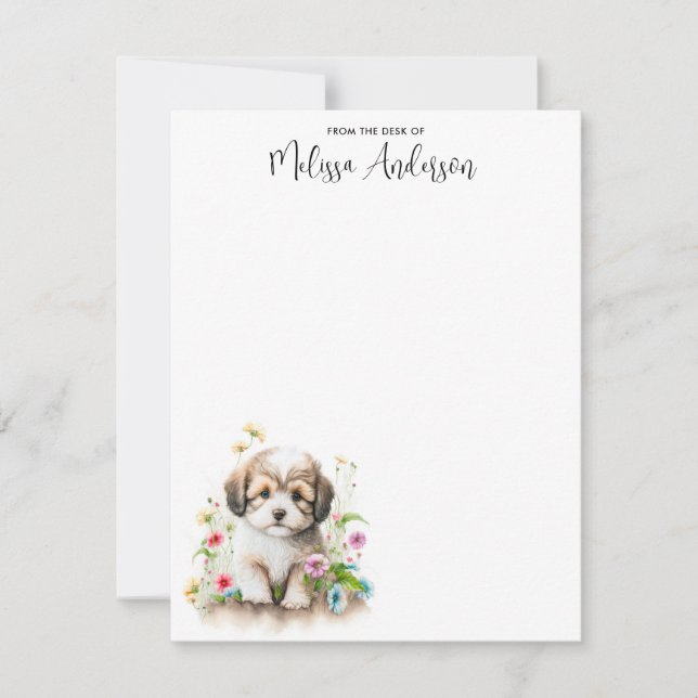 Tarjeta Pequeña Cuta de acuarela de porcino hayano personalizada (Anverso)