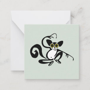 Tarjeta Pequeña Cute AYE-AYE - lemur - primate - fauna