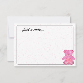 Tarjeta Pequeña Cute Baby Bear In Pink Custom Just a Note