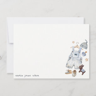Tarjeta Pequeña Cute Baby Clothes Essentials Blue Boy Baby Shower