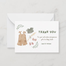 Tarjeta Pequeña Cute Baby Clothes Gracias Baby Shower
