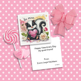 Tarjeta Pequeña Cute Be Mine Mofeta Valentín de Aula