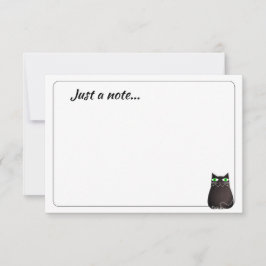 Tarjeta Pequeña Cute Black Cat Custom Just a Note