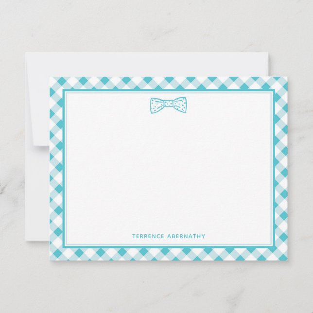 Tarjeta Pequeña Cute Blue Bow Tie (Anverso)