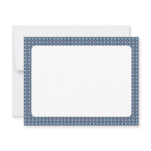 Cute Blue Floral Pattered Blank Note Card