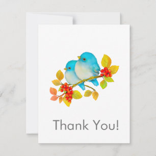 Tarjeta Pequeña Cute Bluebirds All Occassion Gracias Notecard