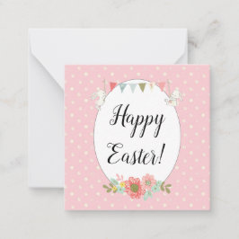Tarjeta Pequeña Cute Bunnies Feliz Pascua