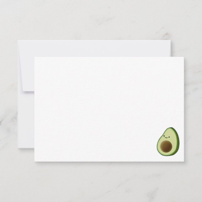 Tarjeta Pequeña Cute Cartoon Avocado Custom Blank (Anverso)
