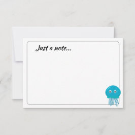 Tarjeta Pequeña Cute Cartoon Jellyfish Custom Just a Note
