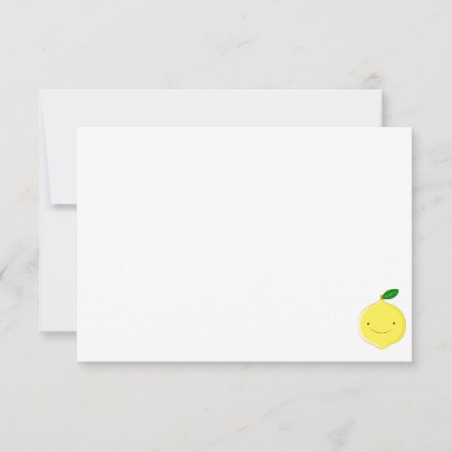 Tarjeta Pequeña Cute Cartoon Lemon Blank (Anverso)