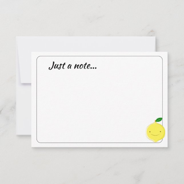 Tarjeta Pequeña Cute Cartoon Lemon Custom Just a Note (Anverso)